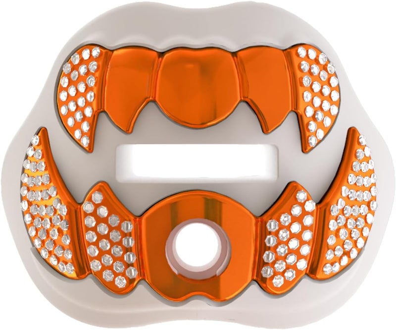 LeCool Football Mouth Guard with Connected Strap- 3D Beast Chrome Adult and Youth Mouth Guard-Mouth Piece for Sports for Maximum Air Flow and Teeth Protection - Image 1
